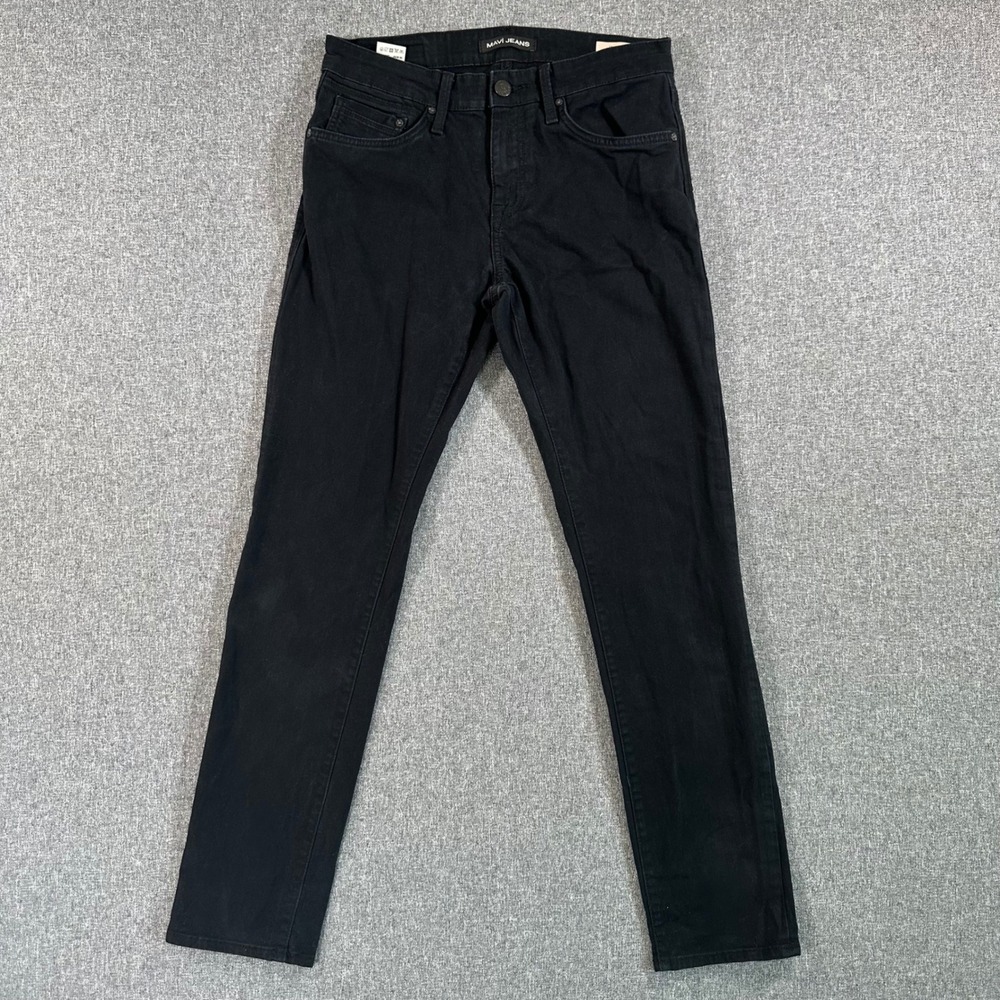 Mavi Jeans Jake Slim Leg Mens 30x32 Black Denim Pants Stretch Casual Trousers